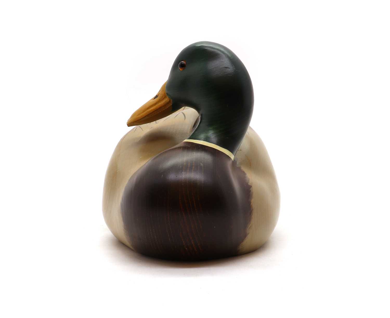 A carved and painted duck decoy, - Image 5 of 7