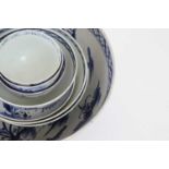 A collection of blue and white glazed pottery and porcelain,