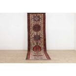 A narrow Heriz wool runner,