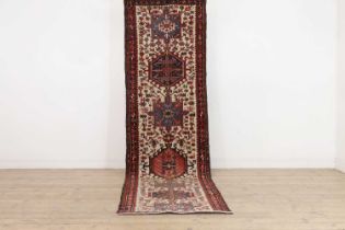 A narrow Heriz wool runner,