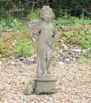 A composite stone cherub,