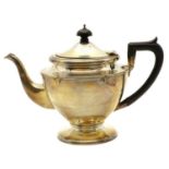 A silver teapot