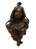 An Art Nouveau style spelter wall hanging