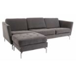 A BoConcept grey upholstered sofa and footstool