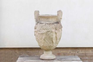 A composite stone urn,