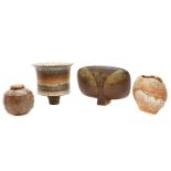 A group of studio pottery items