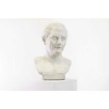 A plaster bust after the antique,