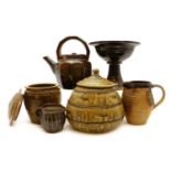 A group of studio pottery items
