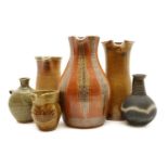 A group of studio pottery items,