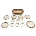 A collection of five Danish sterling silver presentation dishes,