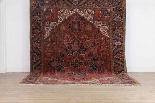 An Heriz wool carpet,