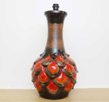 A West German earthenware table lamp,