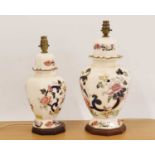 Two Masons stoneware Mandalay pattern table lamps,
