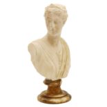 A marble bust of a Roman lady