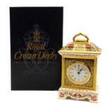 A Royal Crown Derby porcelain timepiece