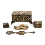 A French silver-plated jewellery or toilet box