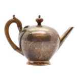 A Victorian silver bullet form teapot