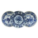 Three blue and white Dutch Delft chargers