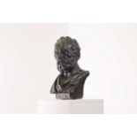 A neoclassical bronzed plaster bust,