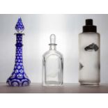 An Orrefors engraved glass decanter,