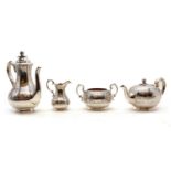 A Victorian silver four piece tea service,