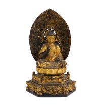 A Japanese gilt-lacquered wood Buddha,