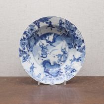 A Chinese blue and white soup bowl,