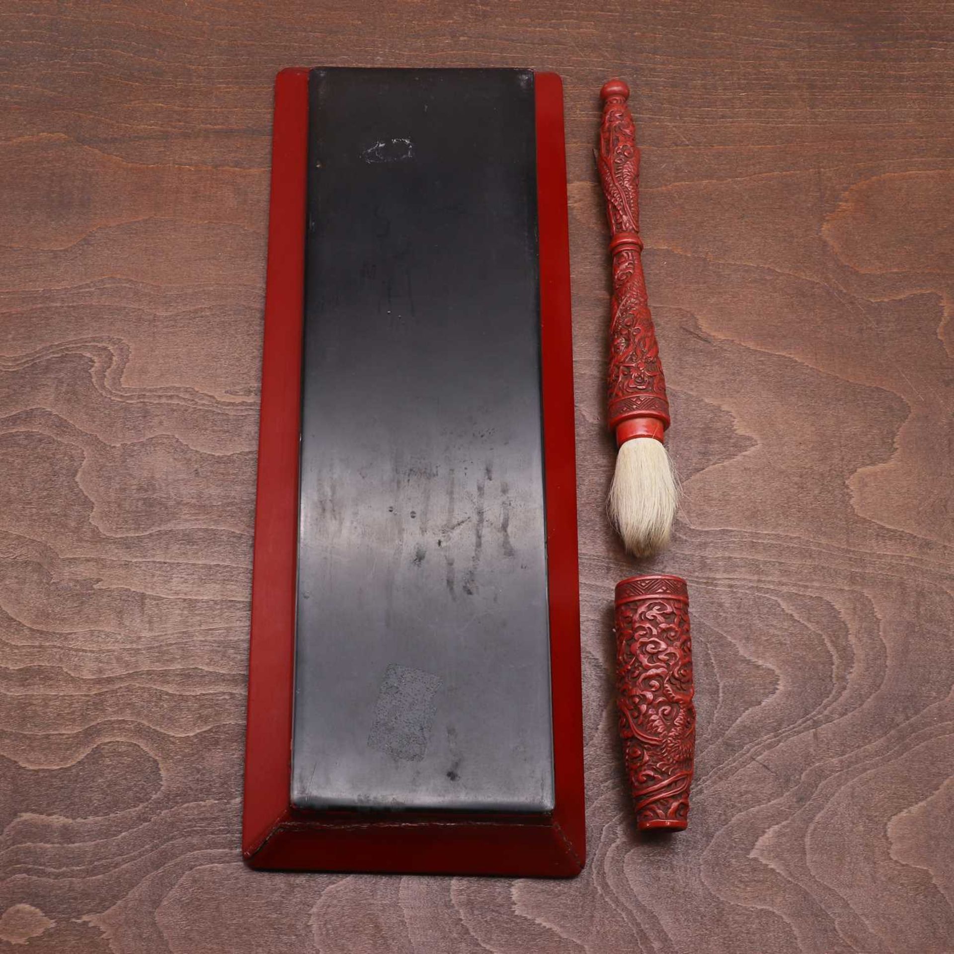 A Japanese lacquered brush and cover, - Image 4 of 6