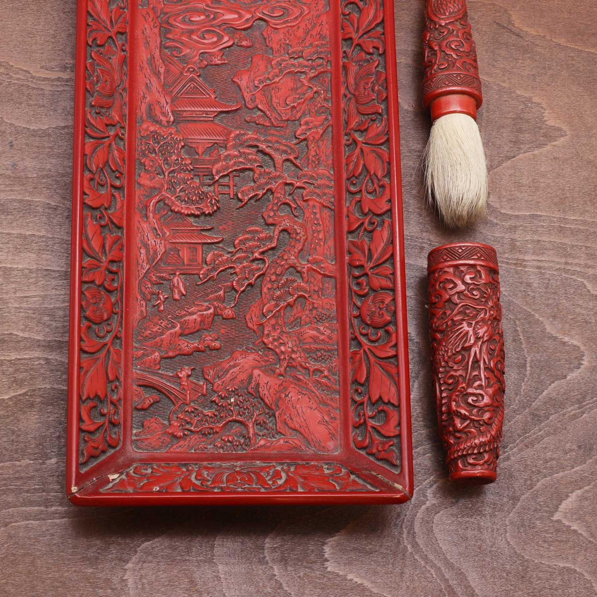 A Japanese lacquered brush and cover, - Image 2 of 6