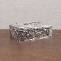 A Japanese silver cigarette box,