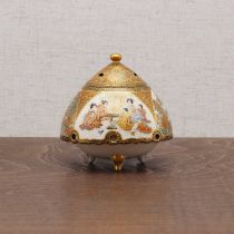 A Japanese Satsuma ware koro and cover,