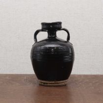 A Chinese black-glazed vase,