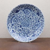 A Chinese blue and white charger,