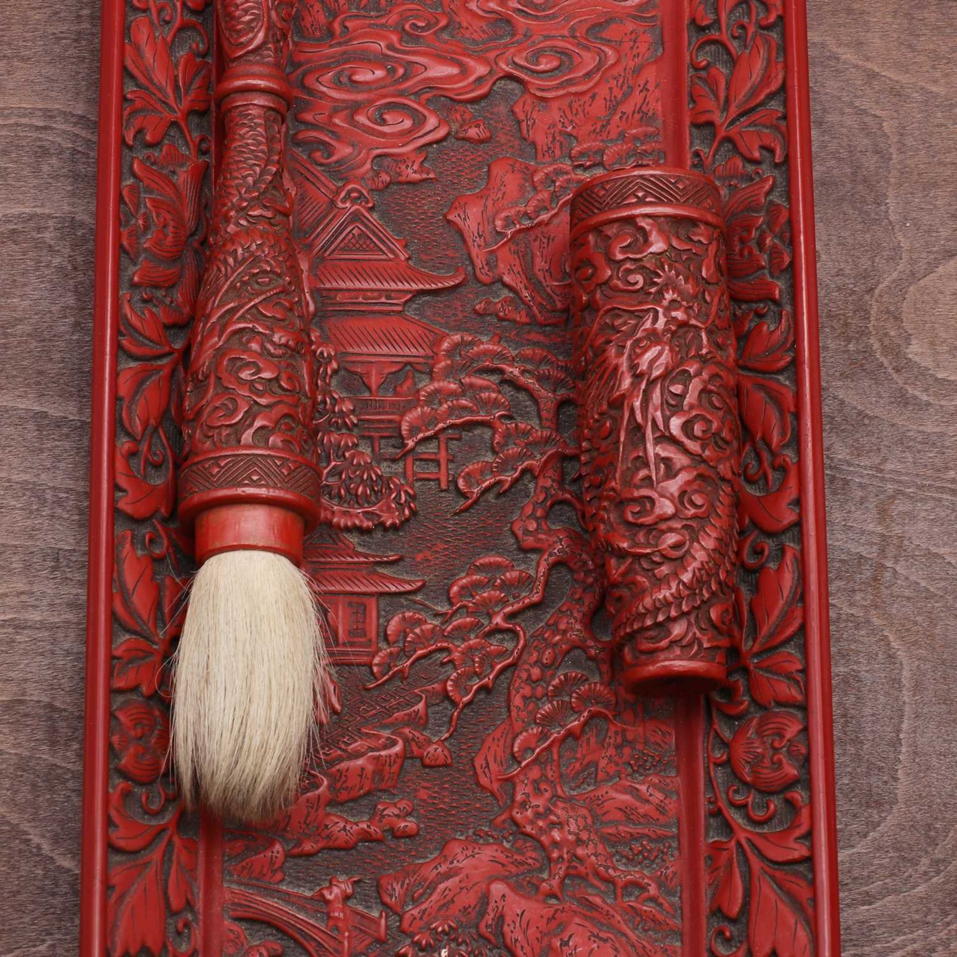 A Japanese lacquered brush and cover, - Image 6 of 6