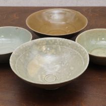 A collection of four Chinese stoneware bowls,