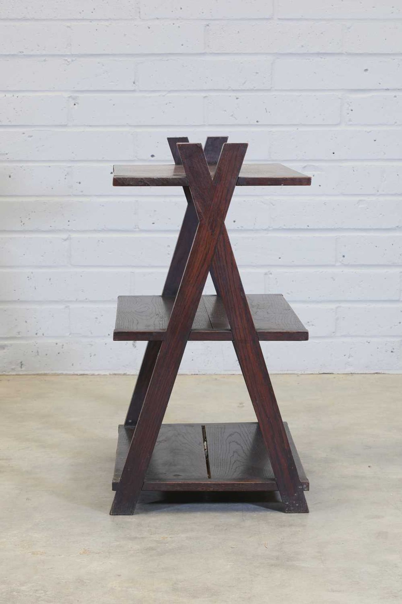 An oak three-tier bookstand, - Image 2 of 8