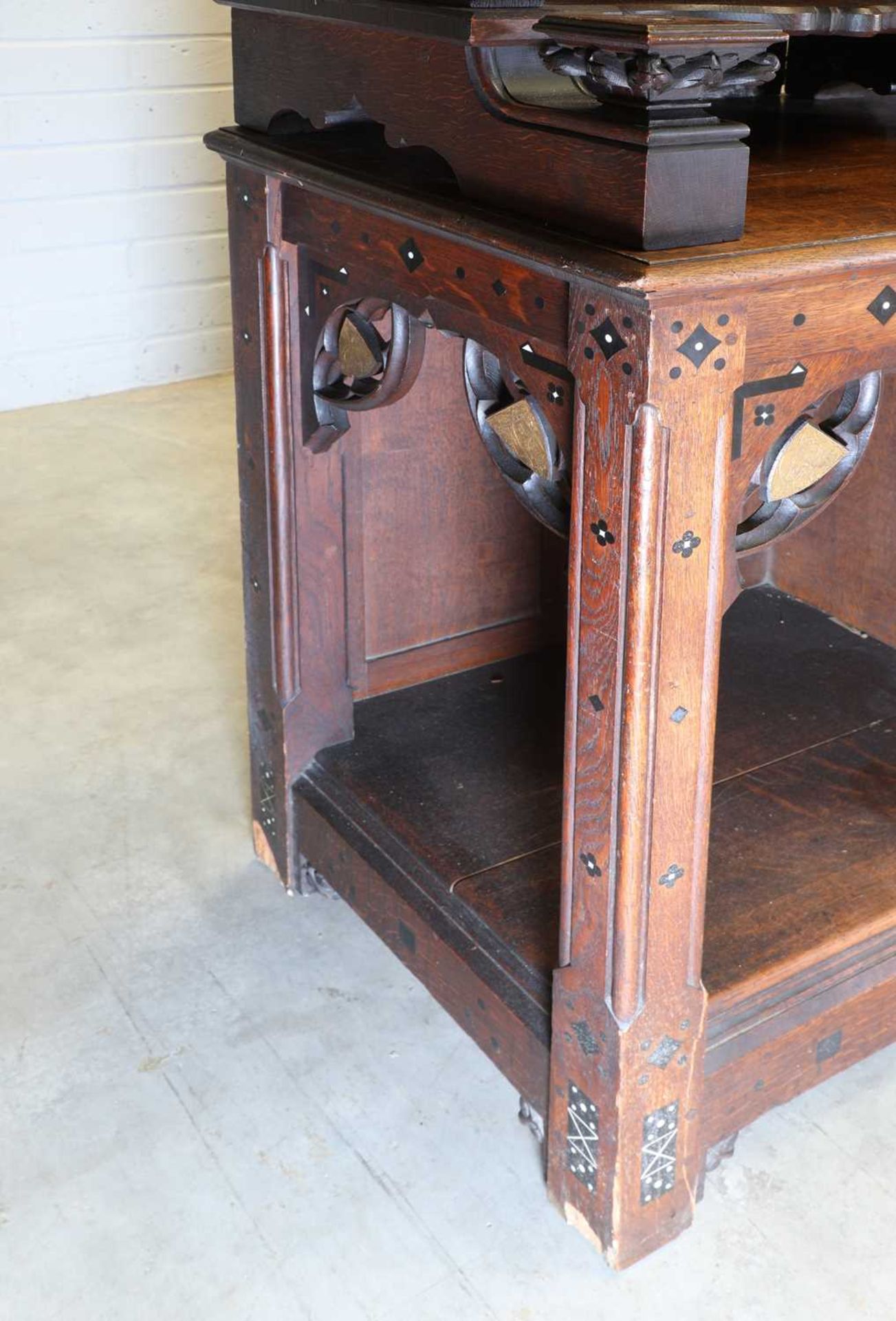 A French Gothic oak open bookcase, - Image 14 of 23