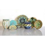 A collection of eight Della Robbia pottery items,