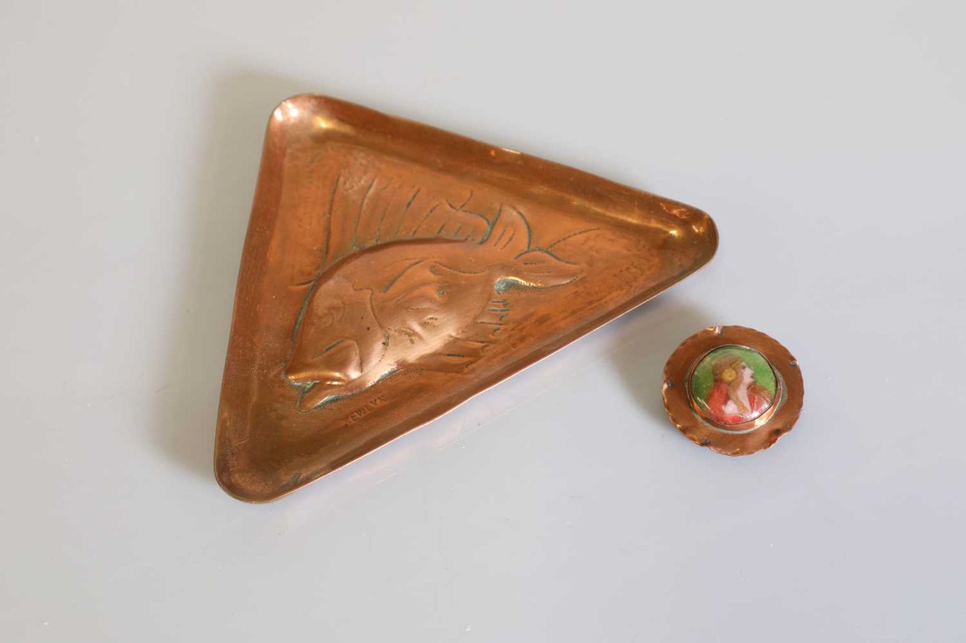 An Arts and Crafts circular copper dish, - Image 3 of 4