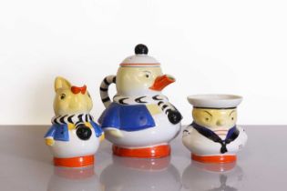 A Shelley 'Animal' series tea set,