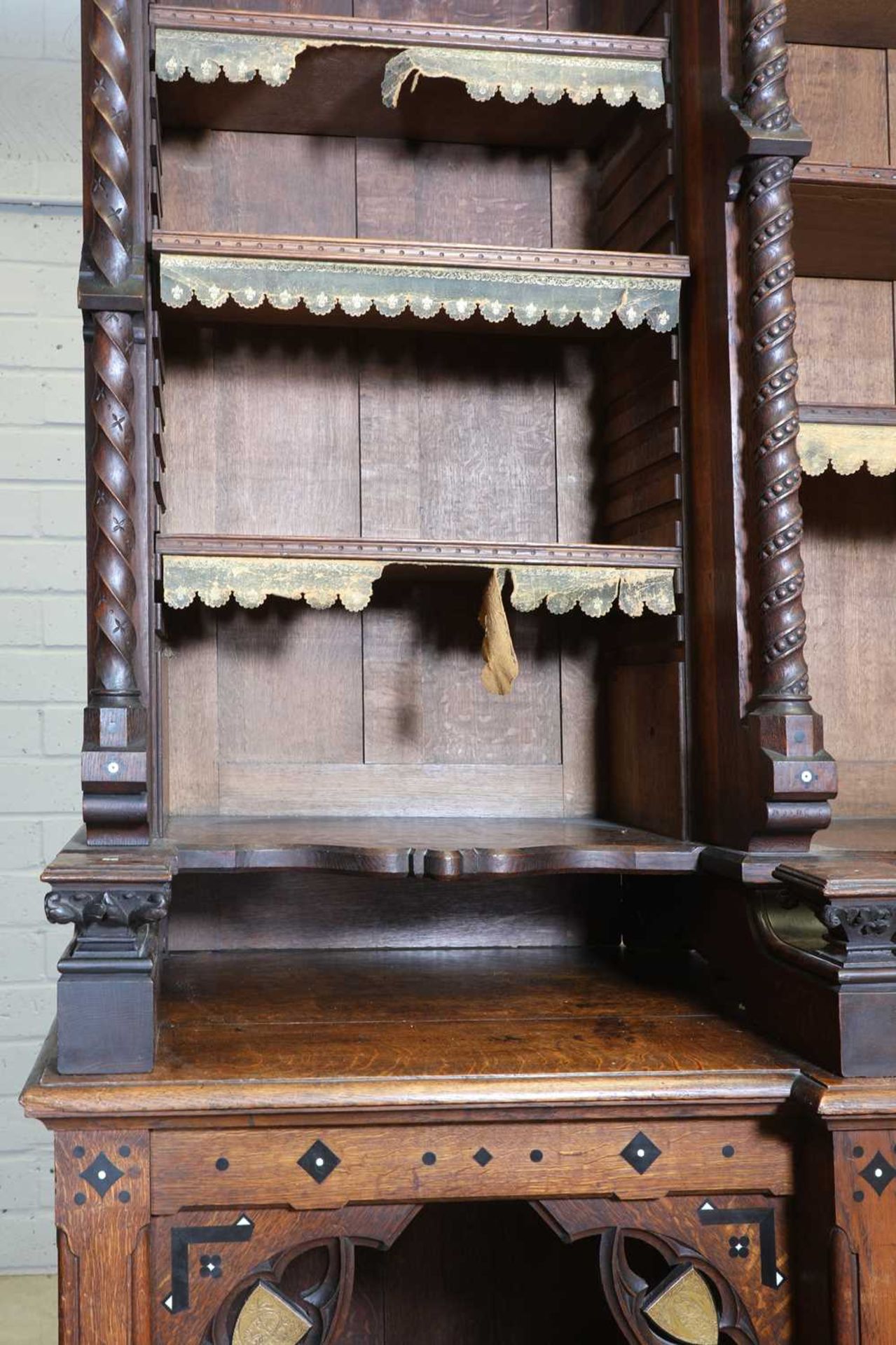 A French Gothic oak open bookcase, - Image 12 of 23