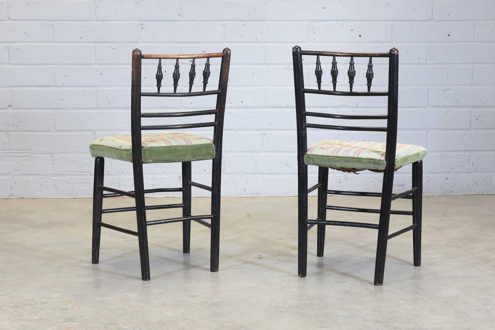 A pair of ebonised ash 'Sussex' chairs, - Image 2 of 8