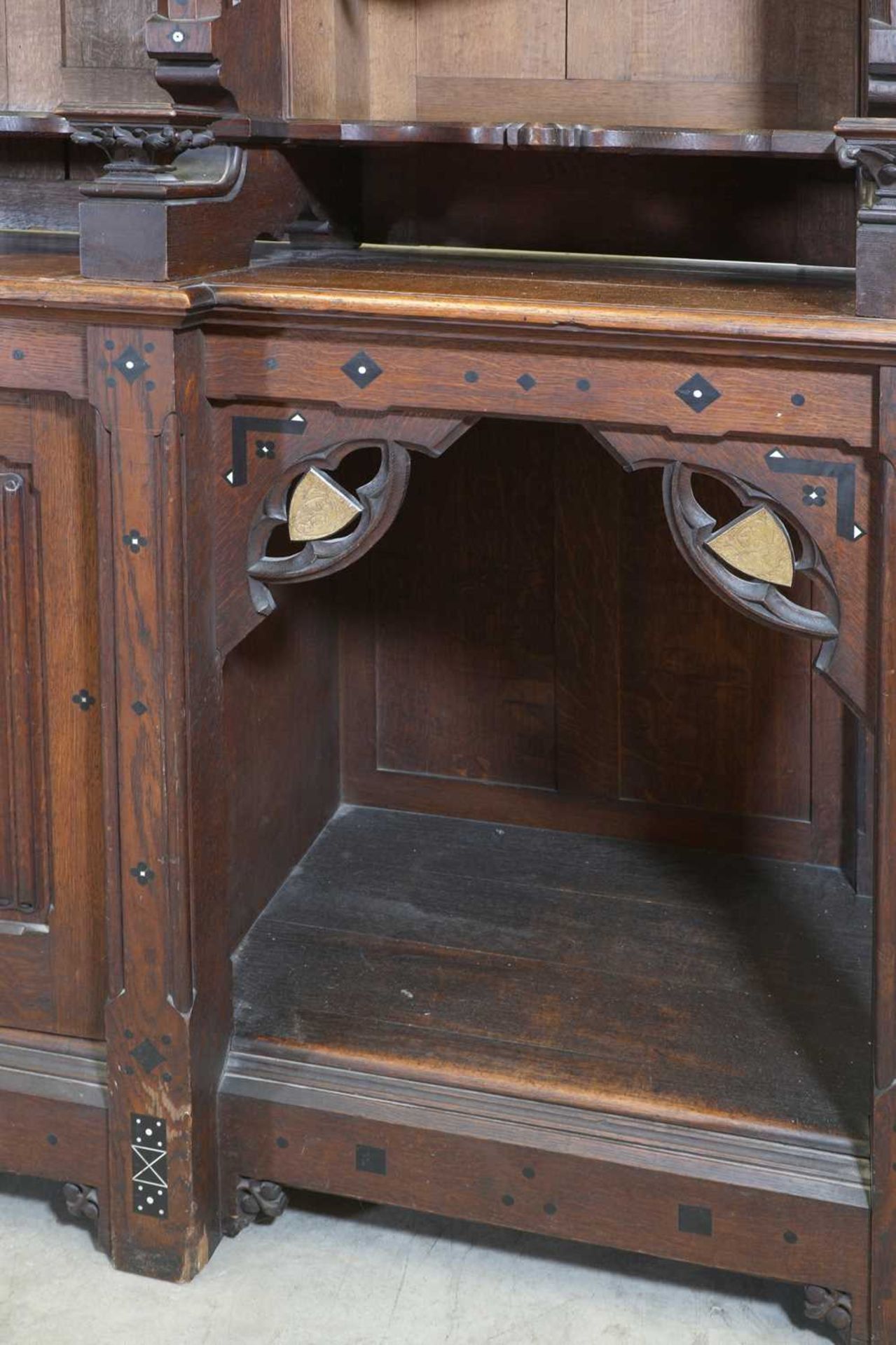 A French Gothic oak open bookcase, - Image 7 of 23