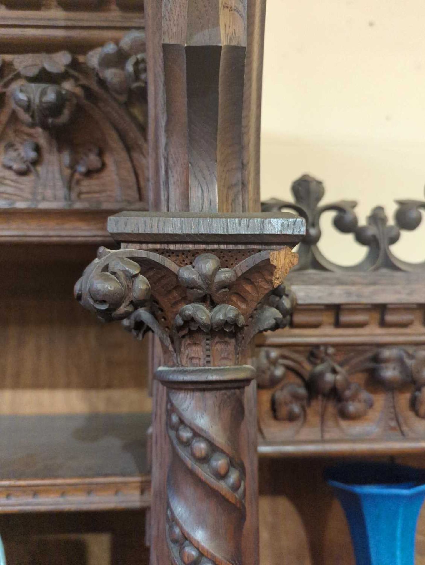 A French Gothic oak open bookcase, - Image 20 of 23