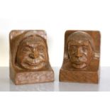 A pair of Thomas 'Gnomeman' Whittaker figural oak bookends,