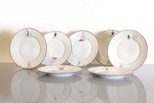 Seven Richard Ginori 'Il Circo' porcelain plates,