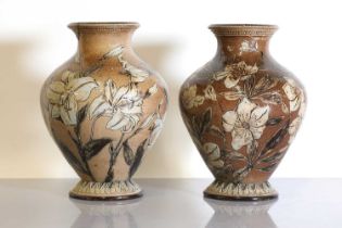 A pair of Martin Brothers' stoneware vases,