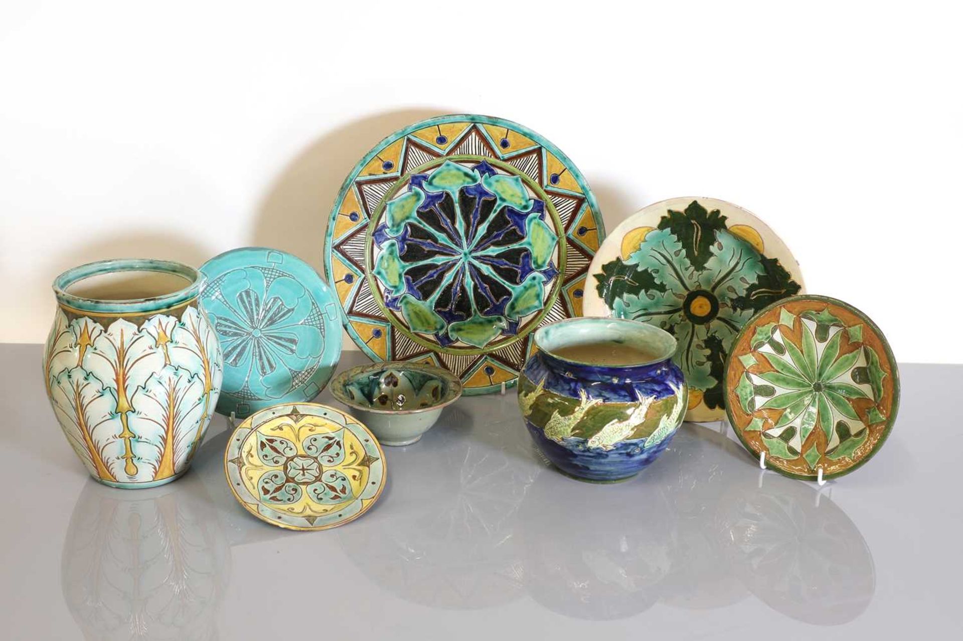 A collection of eight Della Robbia pottery items, - Bild 2 aus 6
