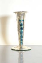 A 'Cymric' silver and enamel spill vase,