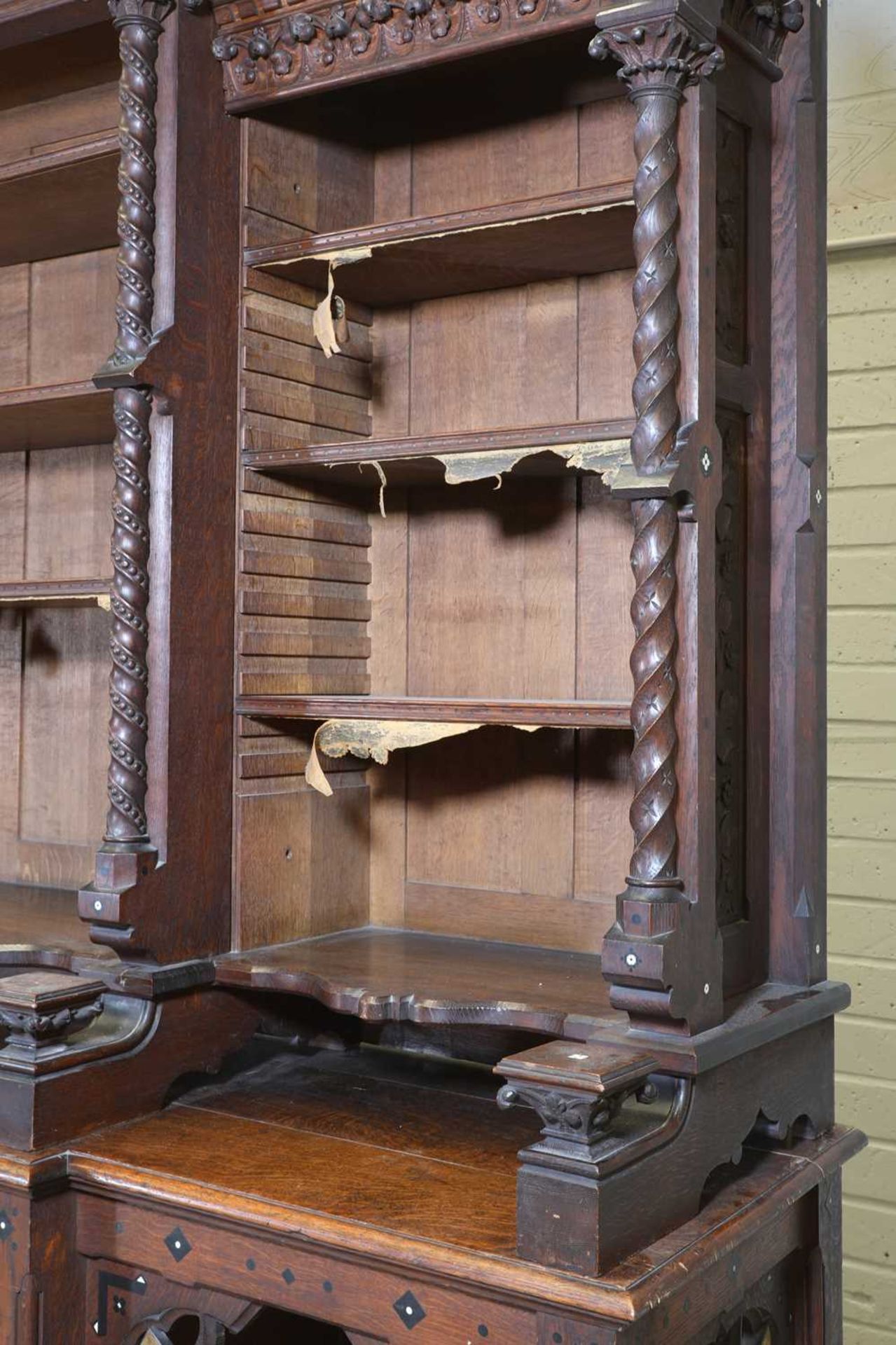 A French Gothic oak open bookcase, - Image 3 of 23